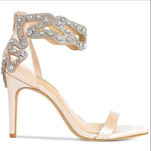 INC Raizelf Rhinestone Ankle Strap Heels